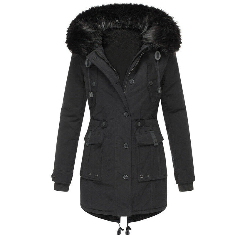 Frauen Wintermantel Kapuze Warm Stylish