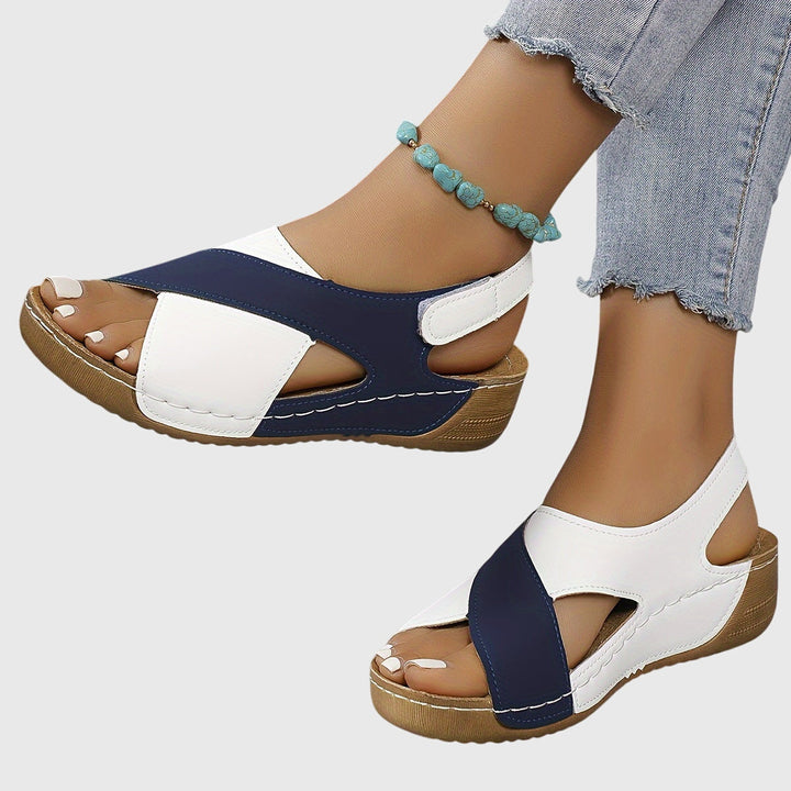 Damen Sandalen Offen Zwei-Farben Sommer - IdealeKleiden