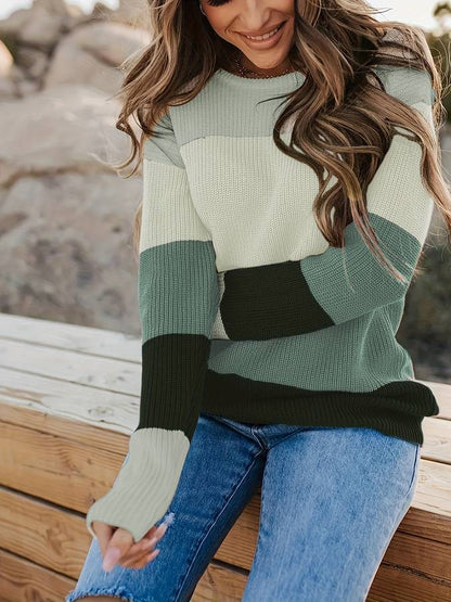 Stilvoller Frauenpullover Streifenmuster Modern