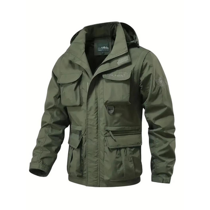 Herren Regenjacke Wasserdicht mit Abnehmbarer Kapuze