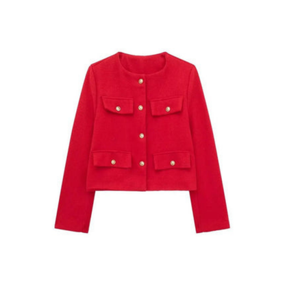 Eleganter Damen Blazer Langärmlig Vintage Style