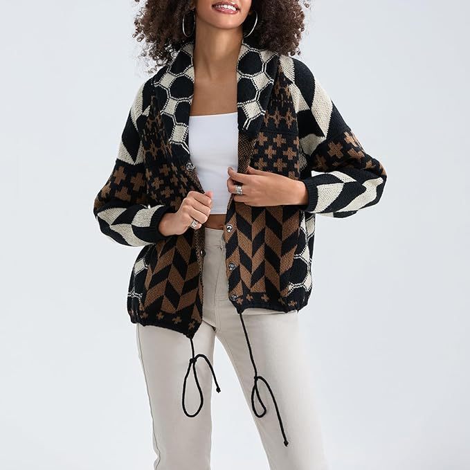 Gemütliche Softjacke mit Trendigen geometrischen Mustern