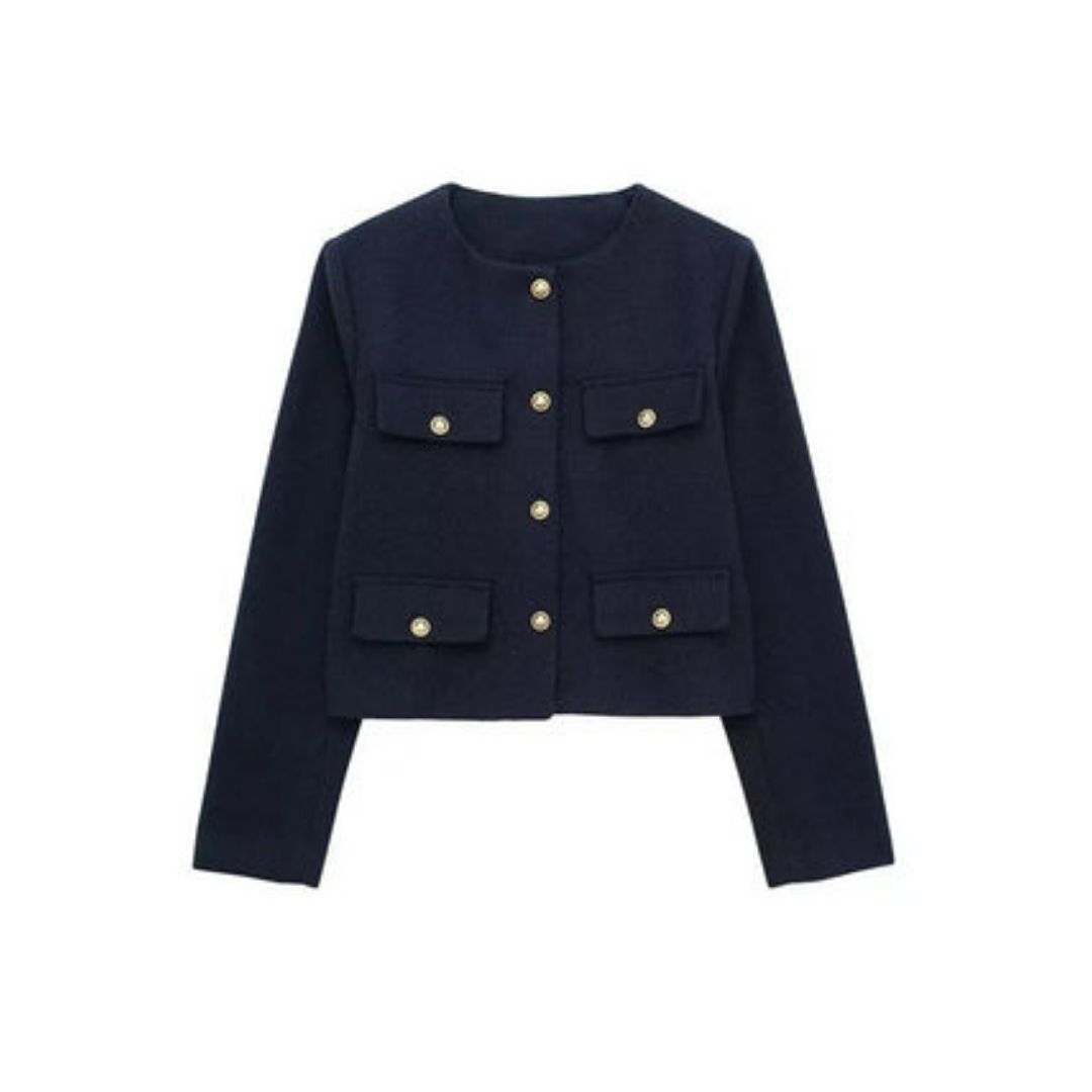 Eleganter Damen Blazer Langärmlig Vintage Style