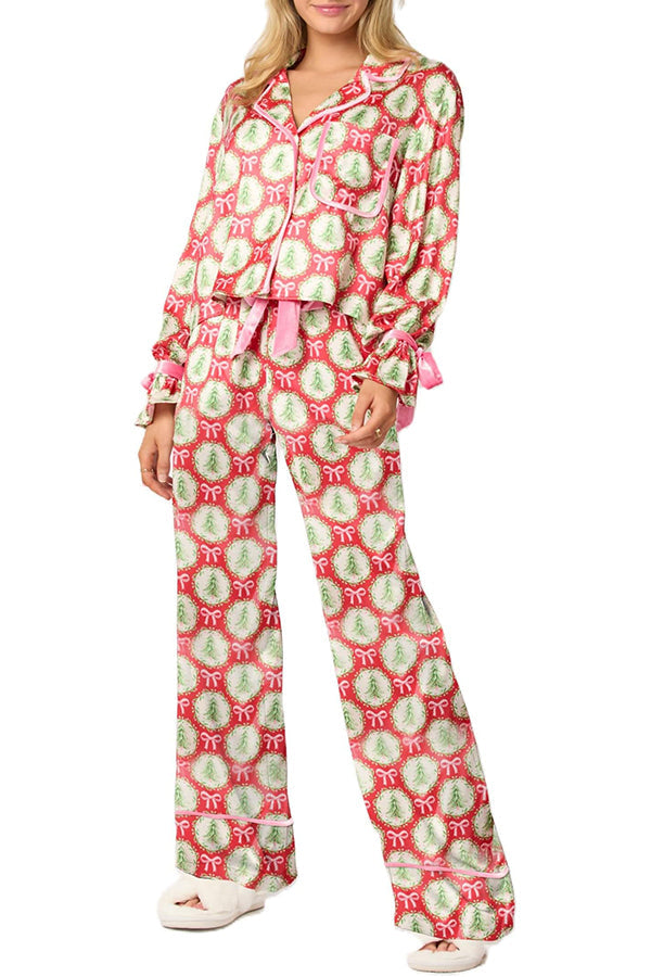 Weihnachts-Outfit: Langarm-Oberteil und elastische Hose Set