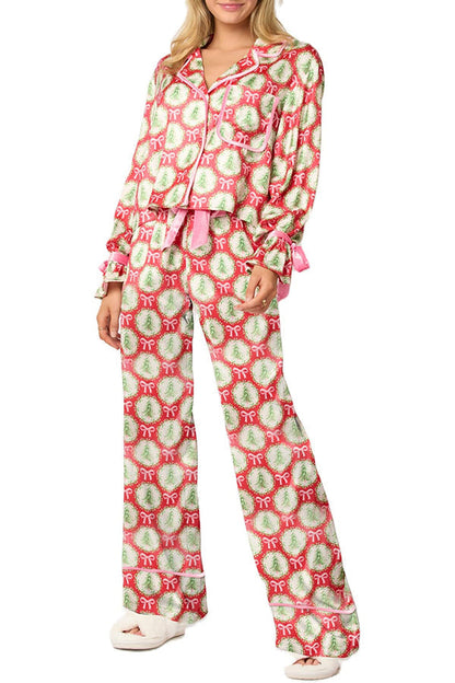 Weihnachts-Outfit: Langarm-Oberteil und elastische Hose Set
