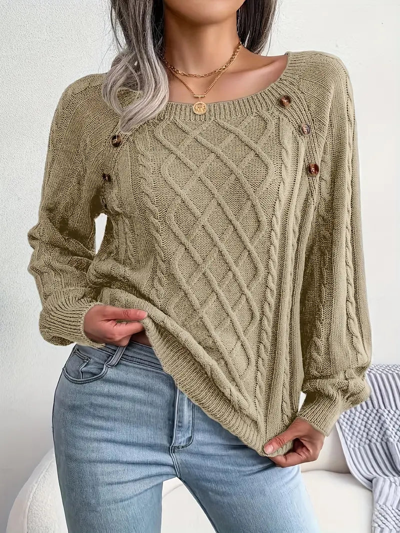 Lässiger Rundhals Pullover Damen
