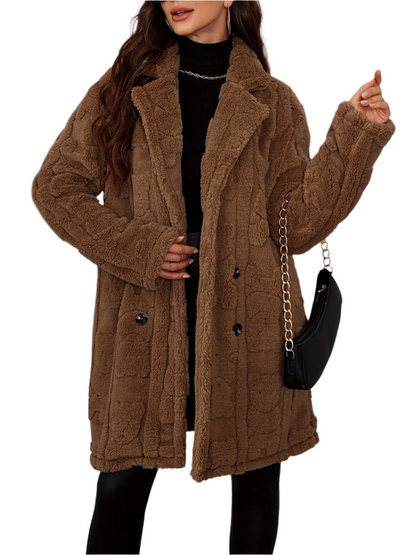 Luxus Pelzmantel Braun Damen Eleganz