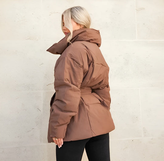Übergröße Pufferjacke mit Kragen Winter Mantel - IdealeKleiden