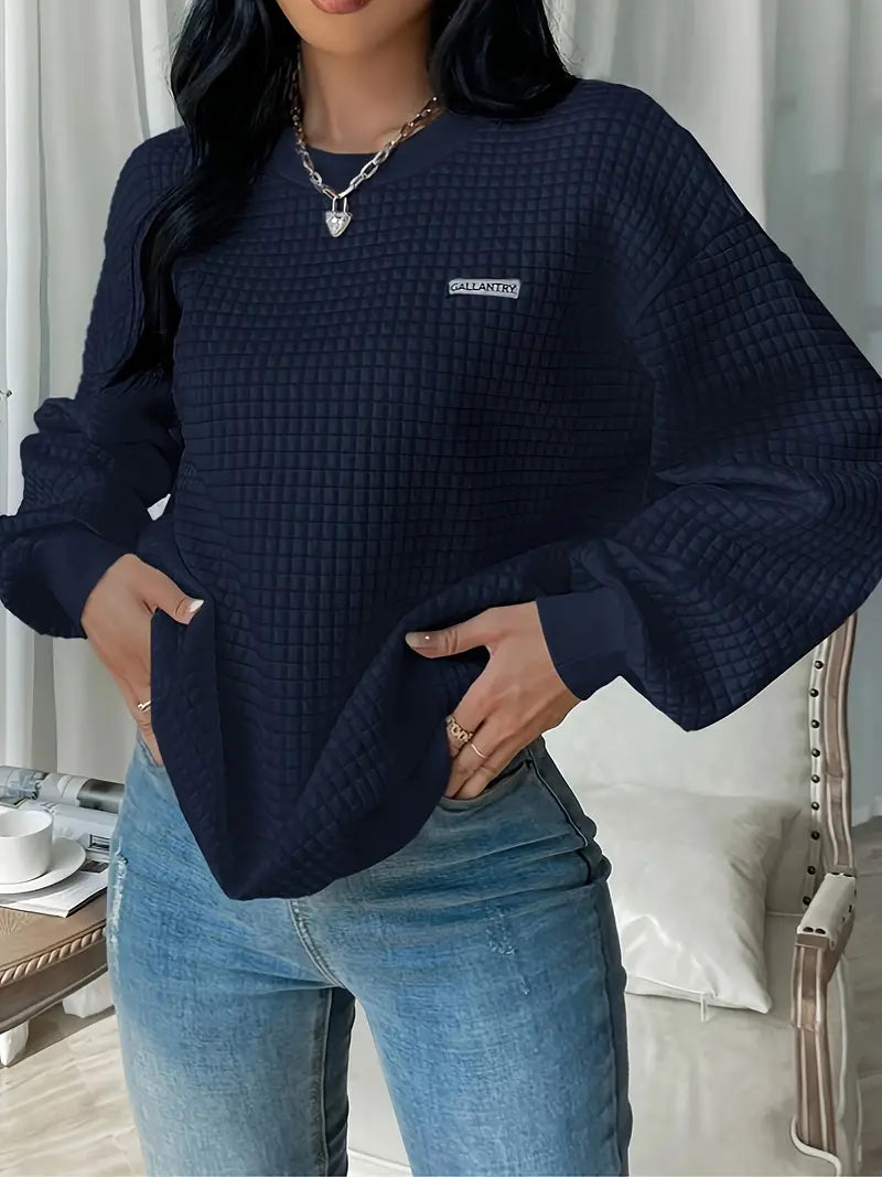 Olivia - Bequemer Waffelpullover Relaxed Fit