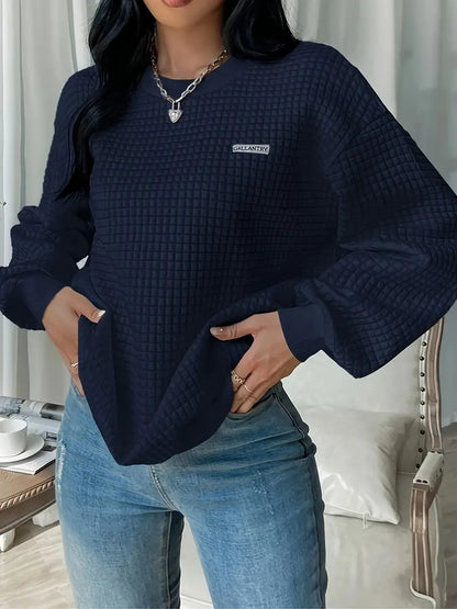 Olivia - Bequemer Waffelpullover Relaxed Fit