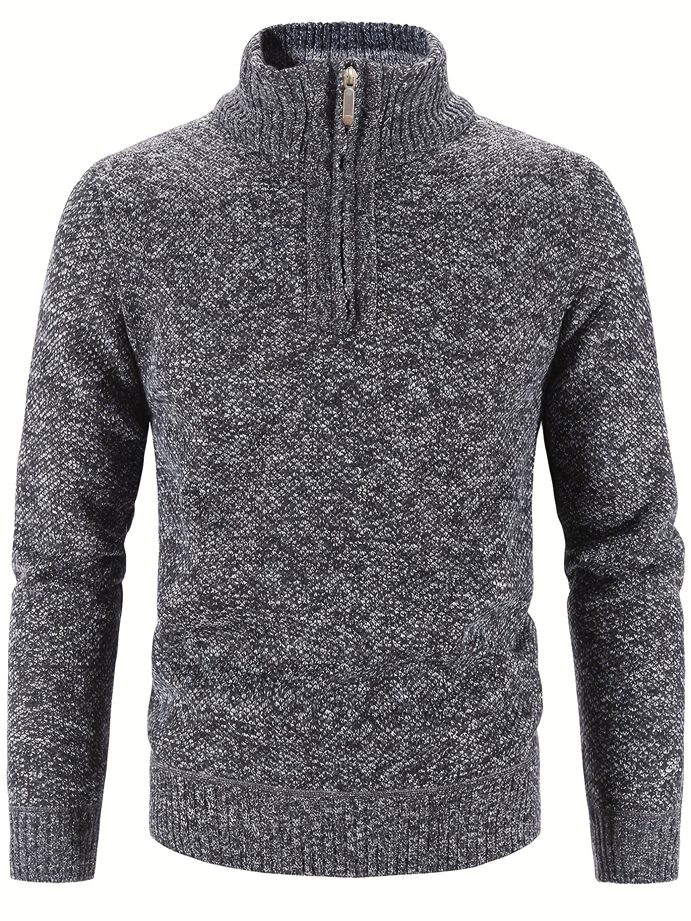Herren Thermo Pullover Bequem Halbzipp - IdealeKleiden
