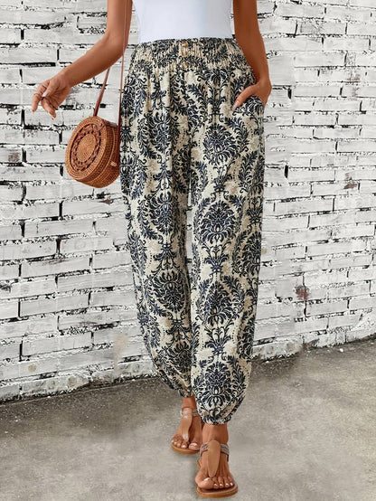 Farbenfrohe Damen-Hose mit Trend-Druck