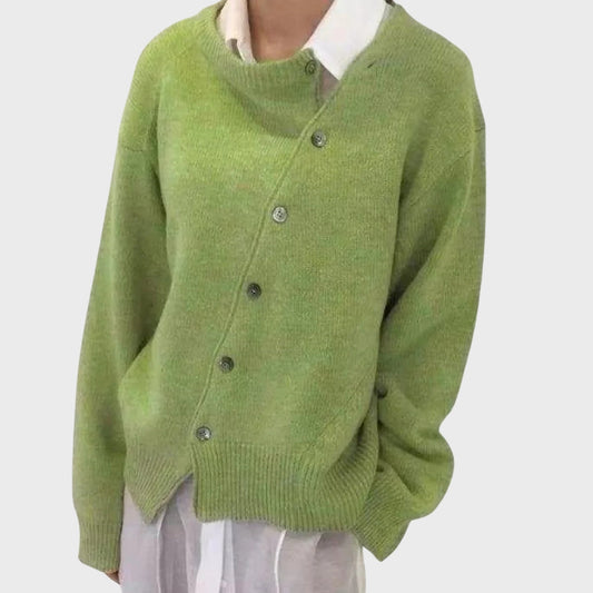 Bequeme Strickjacke mit Knöpfen Frauen - IdealeKleiden