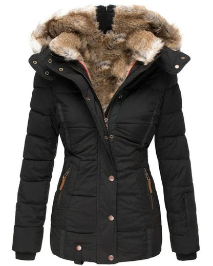 Elegante Winterjacke Mit Weichem Fellfutter