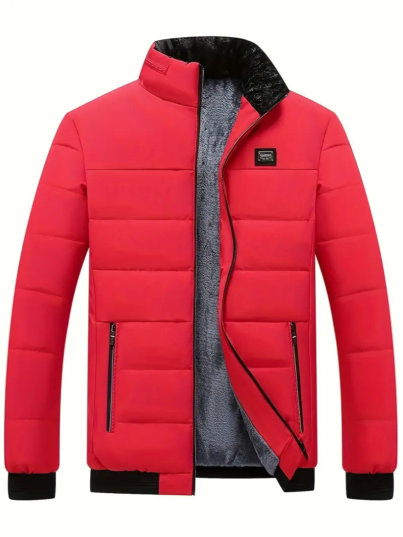Modische Herren-Winterjacke Stehkragen Samt-Innenfutter