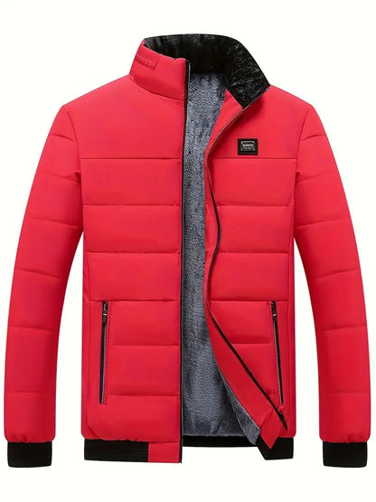 Modische Herren-Winterjacke Stehkragen Samt-Innenfutter
