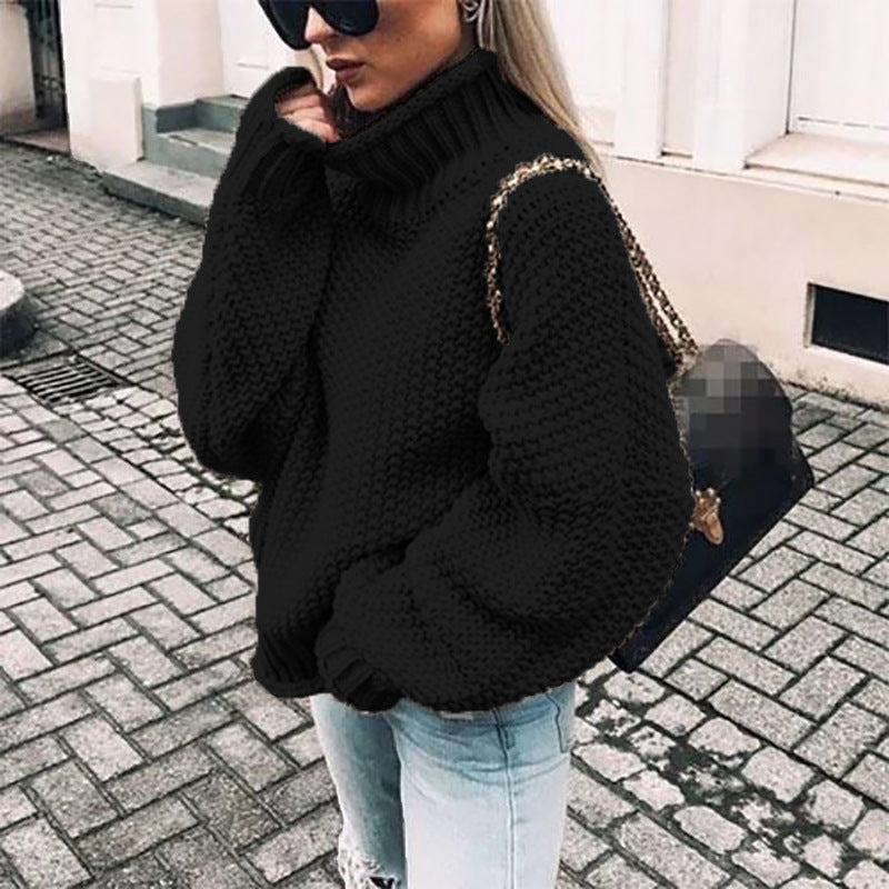 Dickes Winterkleid | Rollkragen Pullover Wärmer Damen