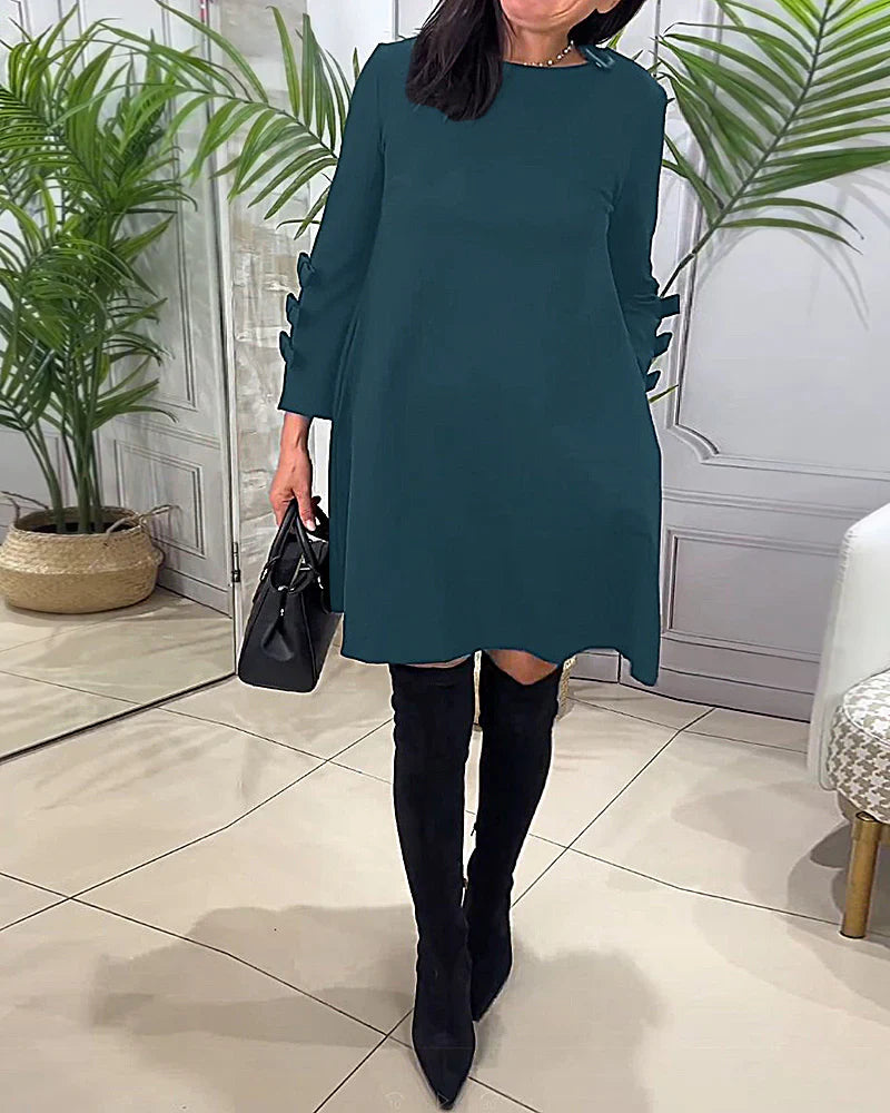 Elegantes Frauenkleid Langarm Chic