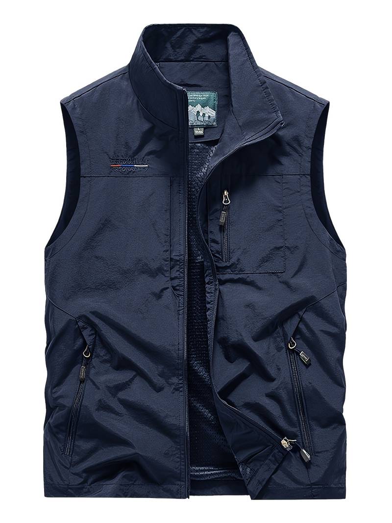 Herren Cargo-Westen Reißverschluss-Taschen Outdoor