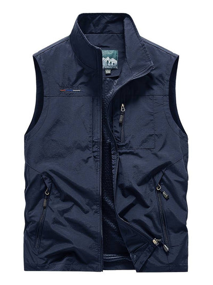 Herren Cargo-Westen Reißverschluss-Taschen Outdoor
