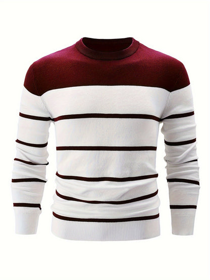 Streifiger Pullover Baumwolle Elegante Optik
