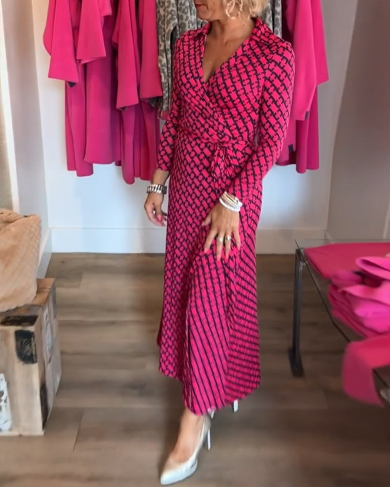 Elegantes Maxikleid V-Ausschnitt Damen - IdealeKleiden