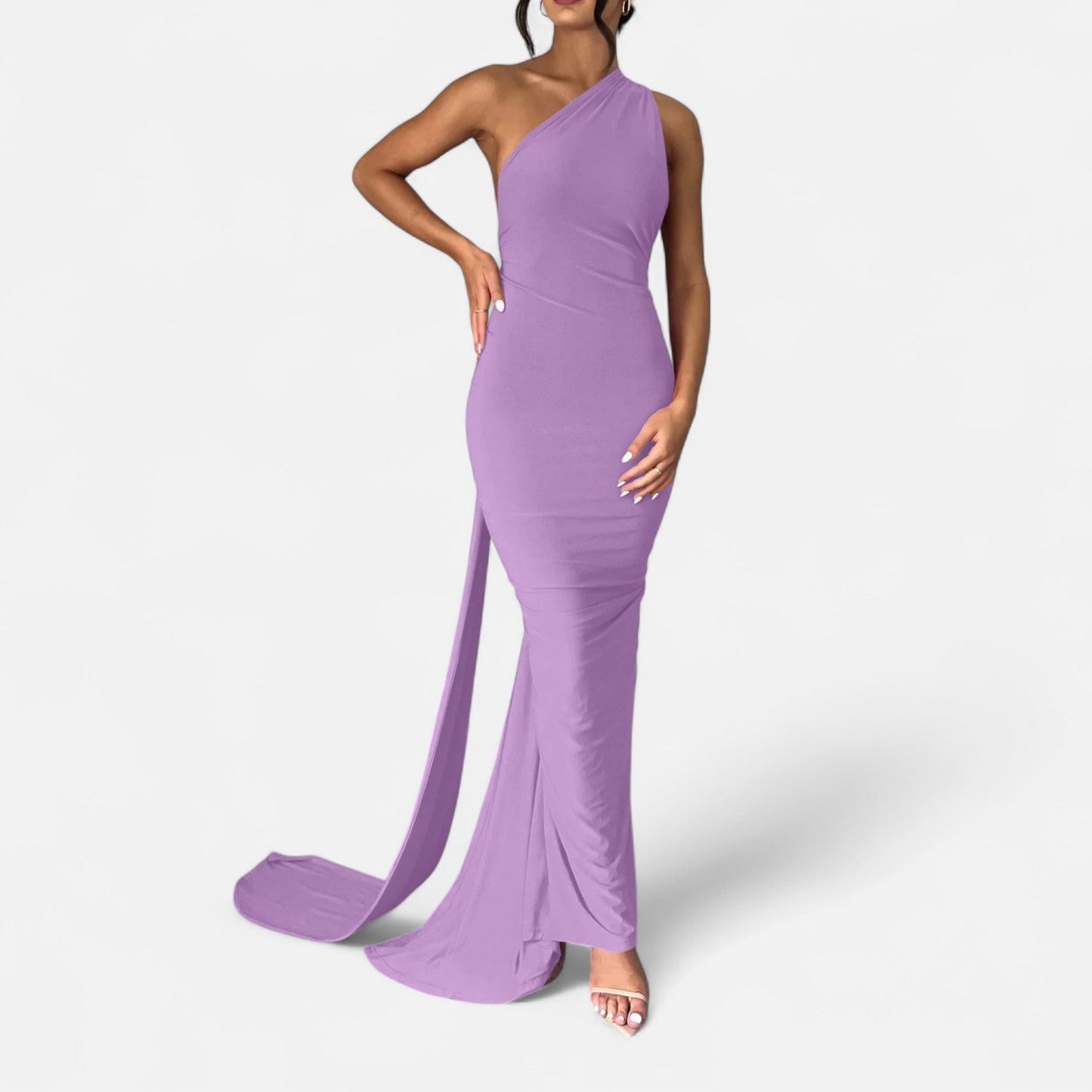 Damen Maxikleid Elegantes Schulterfrei Design