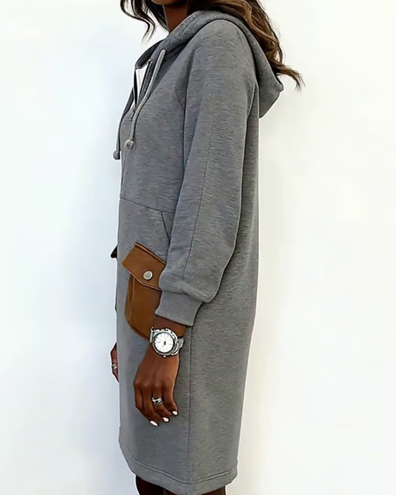 Elegantes Damenkleid Mit Tasche und Reißverschluss - IdealeKleiden