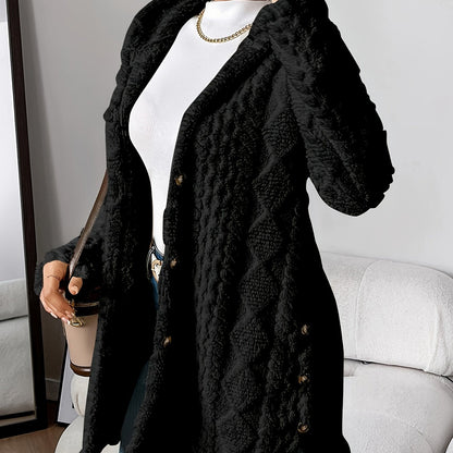 Elegante Damenjacke Lang Mit Kapuze Maritim Stil