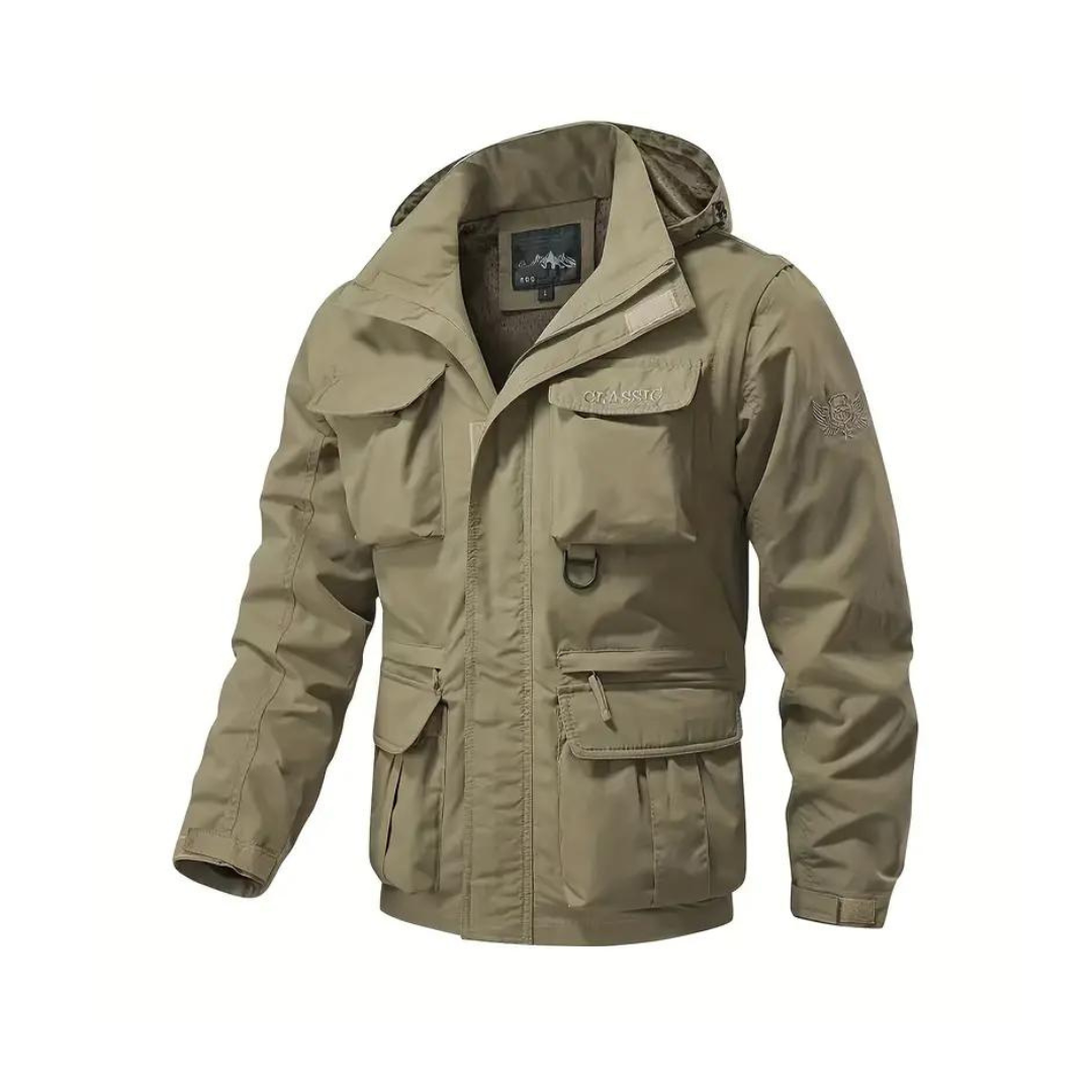 Herren Regenjacke Wasserdicht mit Abnehmbarer Kapuze
