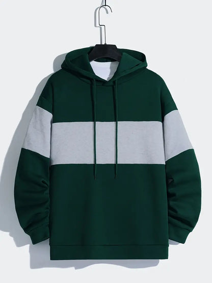 Herren Hoodie Langarm Kontrastkapuze Modern