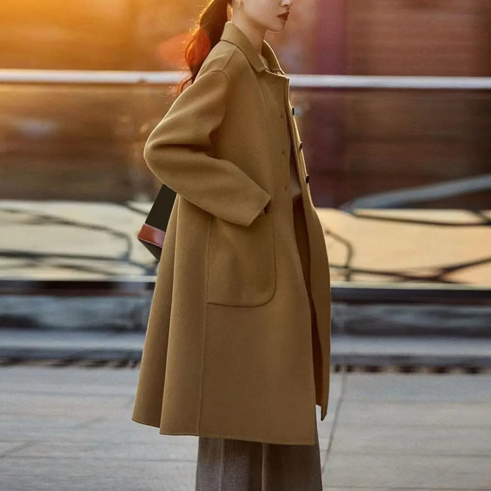 Klassischer Wollmantel Damen Elegant