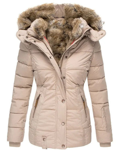 Elegante Winterjacke Mit Weichem Fellfutter