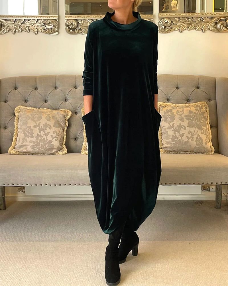 Elegantes Tulpenkleid Samt Optik