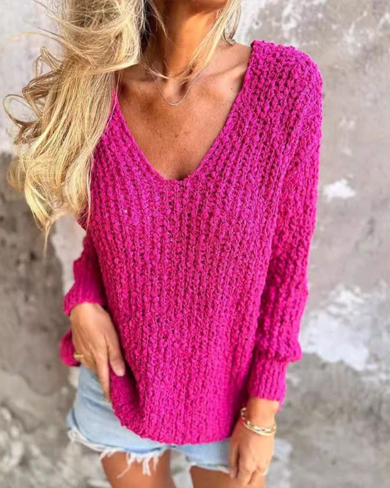 Kuscheliger Häkelpullover Langärmlig Modern