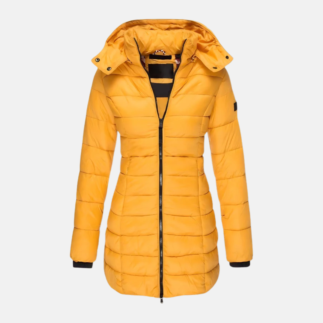 Winterjacke Damen Slim Fit Gepolstert Mit Kapuze