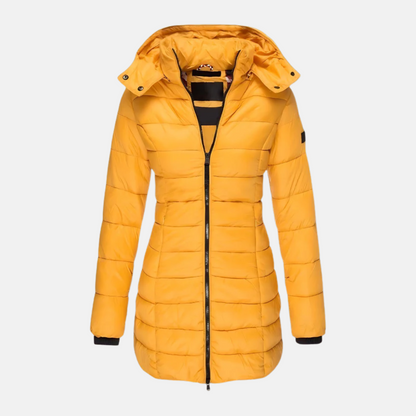 Winterjacke Damen Slim Fit Gepolstert Mit Kapuze