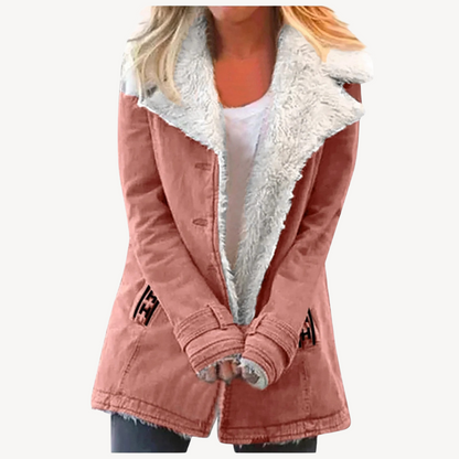 Damen Winterjacke Fleece Gefüttert Warm
