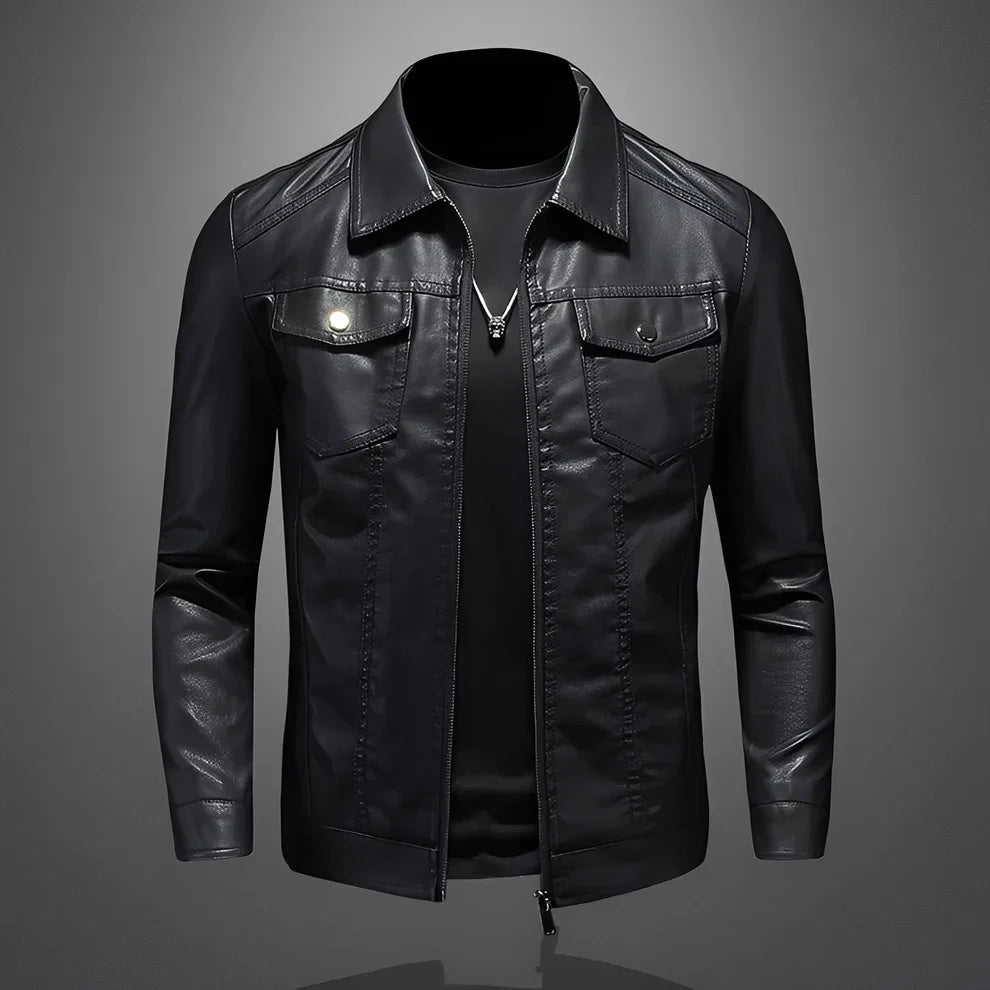 Elegante Lederjacke Slim Fit Herren