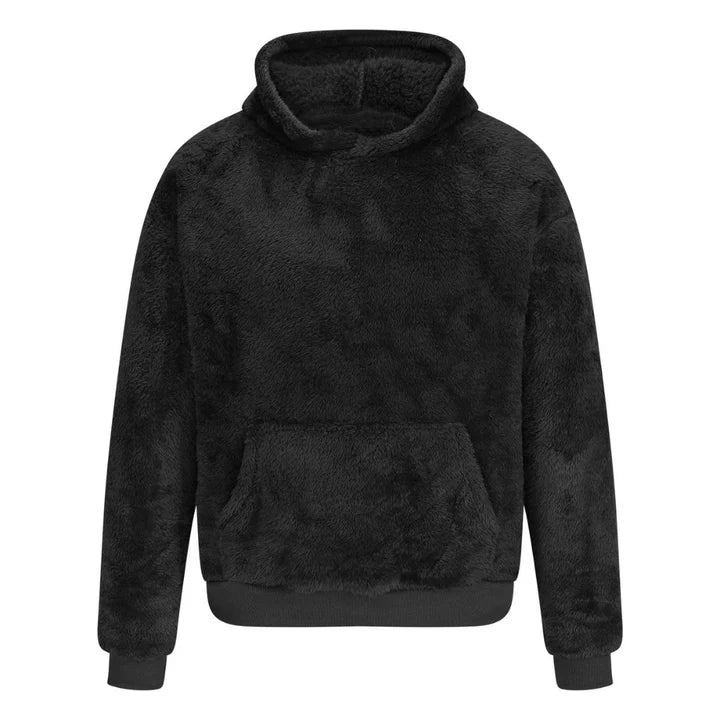 Weicher Plüschpullover mit Kapuze