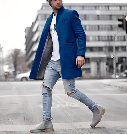 Stylisher Wollmantel Herren Lang