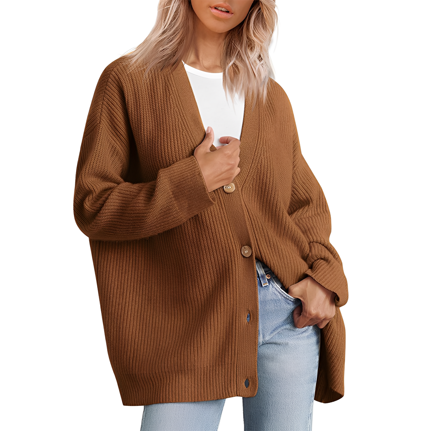 Bequemer Oversize Cardigan Frauen