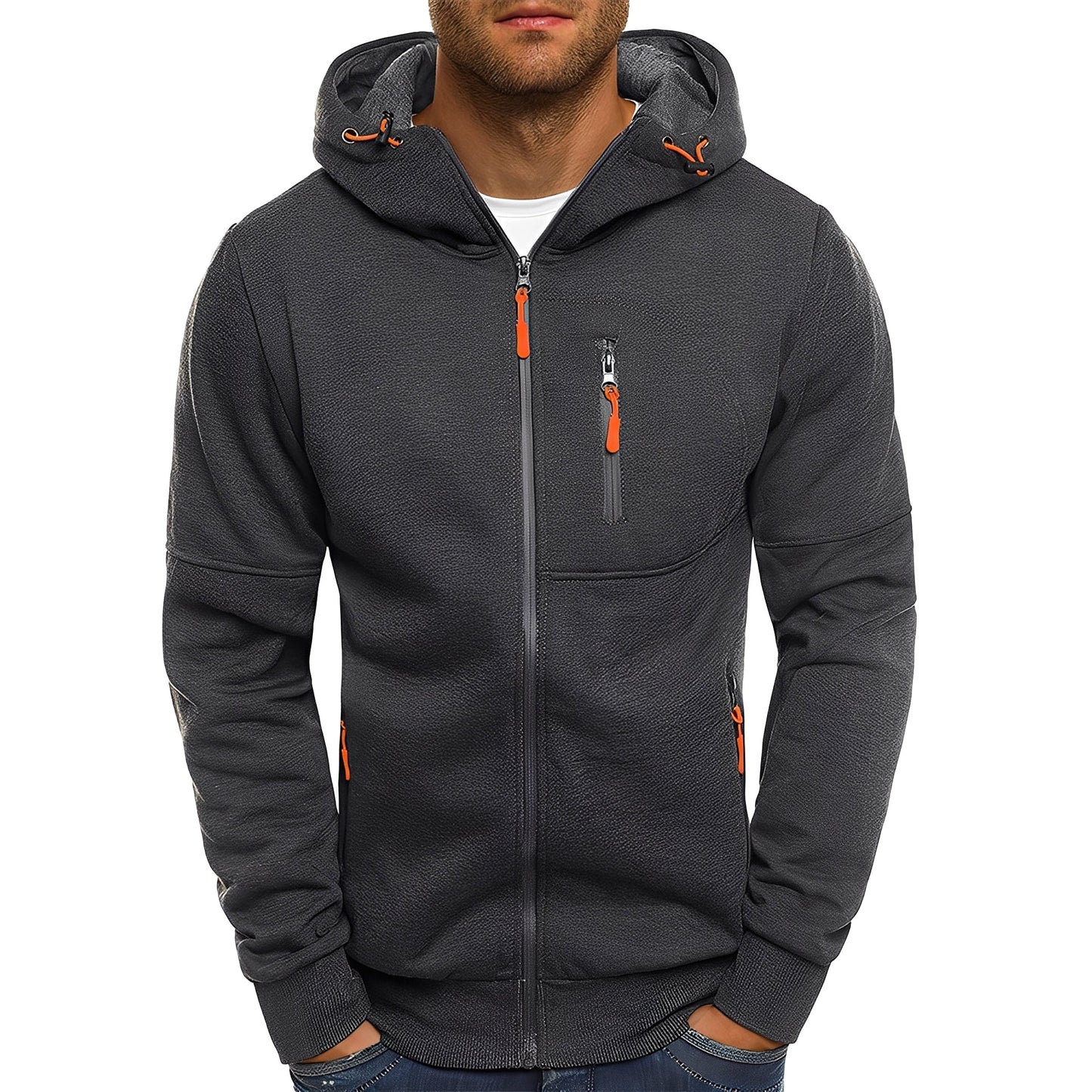 Stilvolle Herrenjacke Modern Kapuze