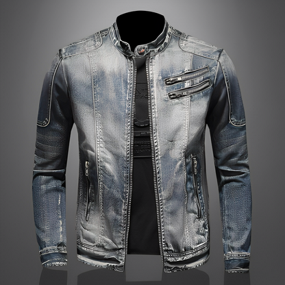 Männer Jeansjacke Modern Mit Taschen