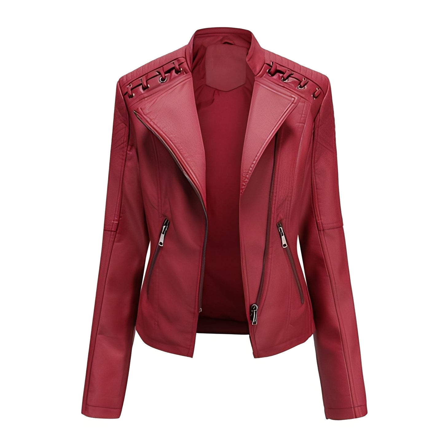 Stilvolle Damen Lederjacke Kurz Elegant