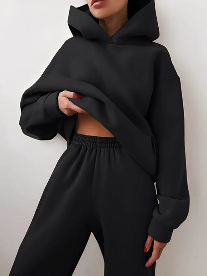 Damen Jogginganzug Kapuze Soft Pastell