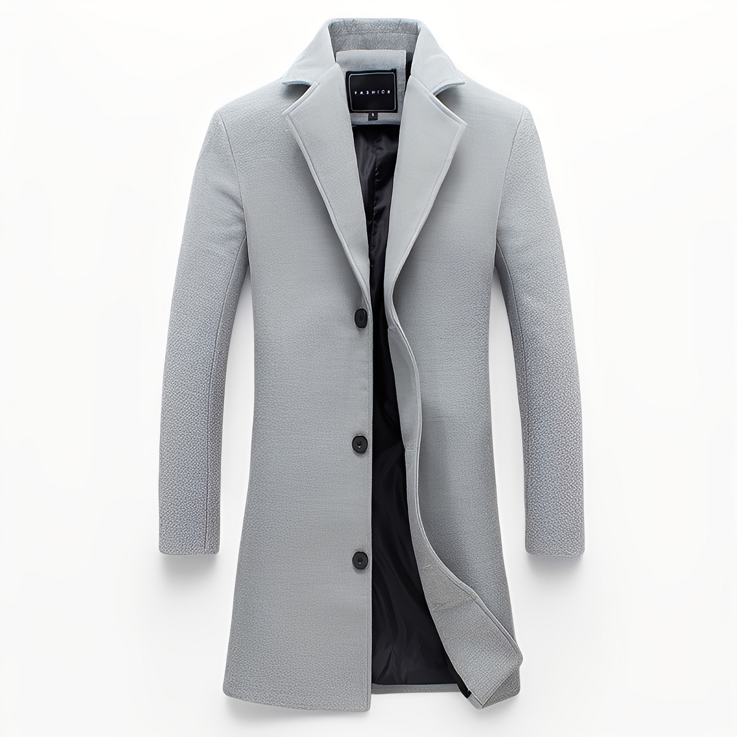 Eleganter Herren Wollmantel Formal Schwarz