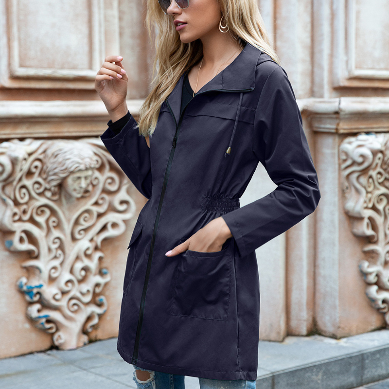 Wasserdichte Damenjacke Herbst Winter Kapuze
