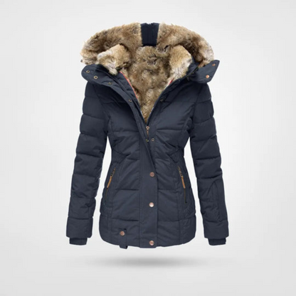 Damen Winterjacke Lang Warm mit Kapuze