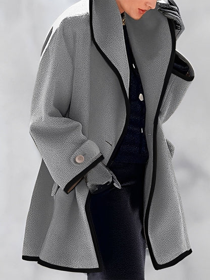 Eleganter Damen Wollmantel Klassisch Lang